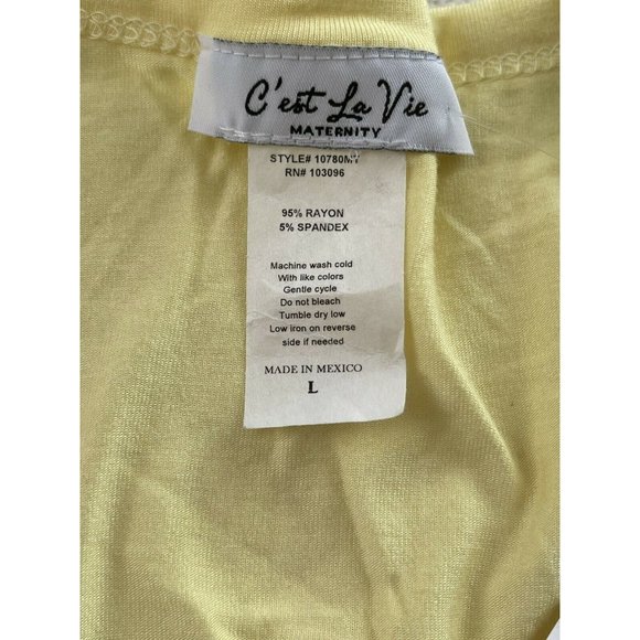 Women’s T Shirt C’est la vie Mommy To Maternity Short Sleeve Yellow Size L - Picture 8 of 9